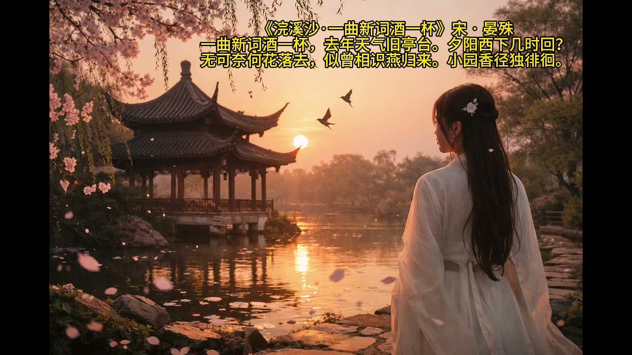 晏殊－浣溪沙－一曲新词酒一杯