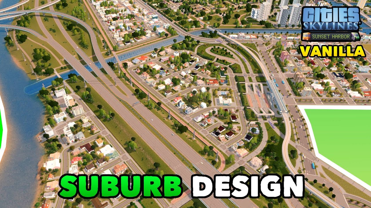 Building a little suburb with good public transportation in Cities: Skylines | No Mods Build