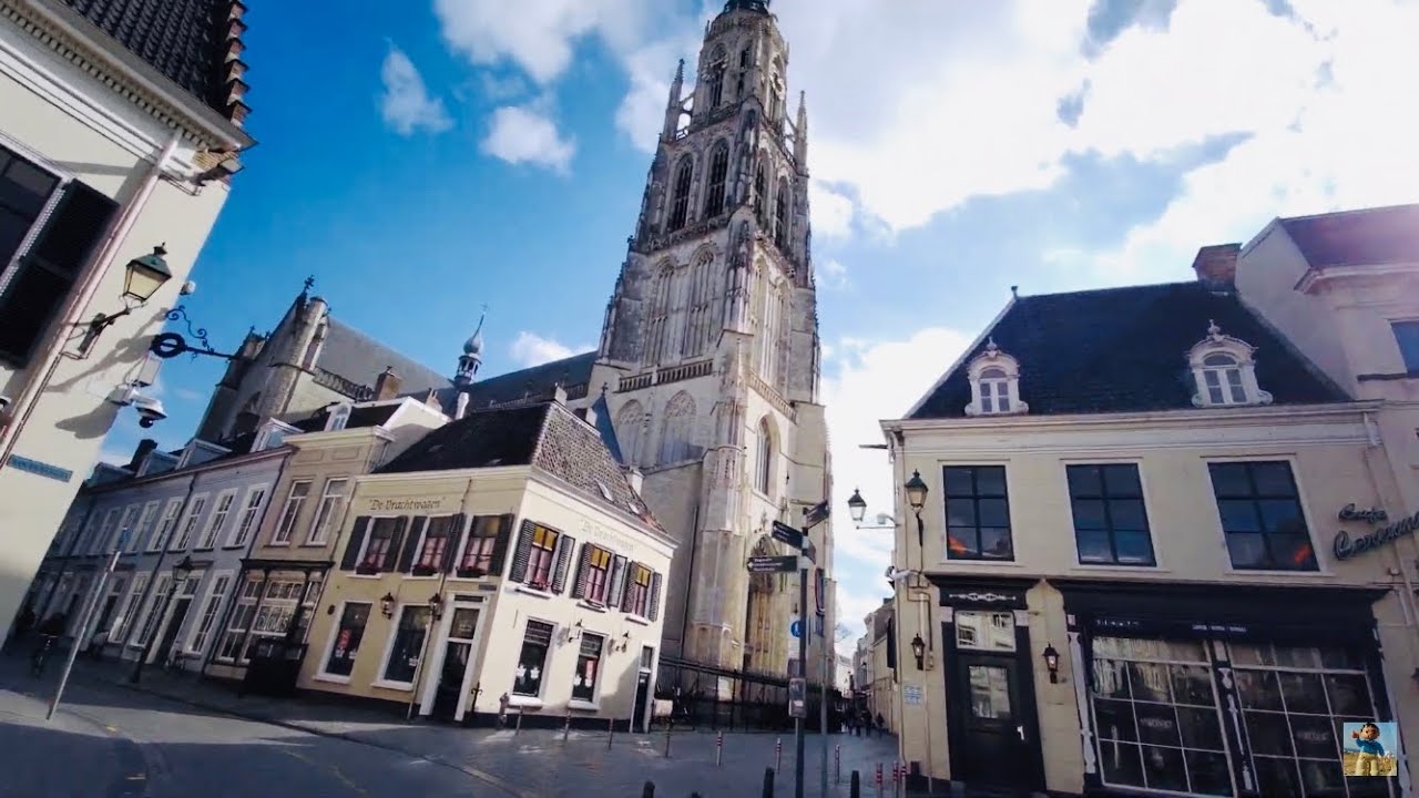 Breda (Netherlands) Cycling through City Center