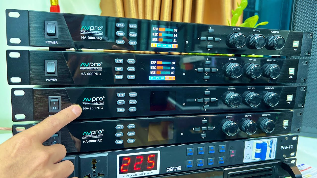 Vang số HA-900Pro Tích Hợp Nâng Tiếng - Chống Hú VIP + Hát Reverb Karaoke chuyên nghiệp + Sang Trọng