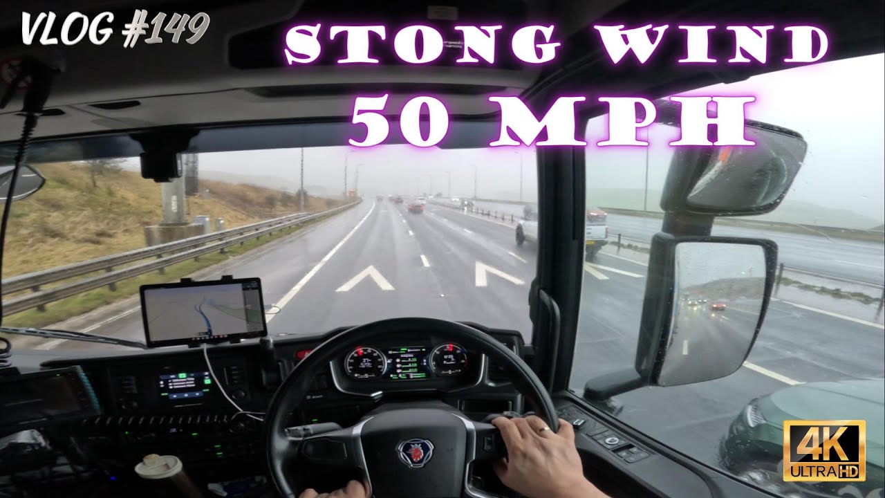 50 MPH - IT WAS ROCKING LIKE A SHIP AT SEA!!! -TRUCK DRIVER UK #149 ASMR DRIVE SCANIA R 450