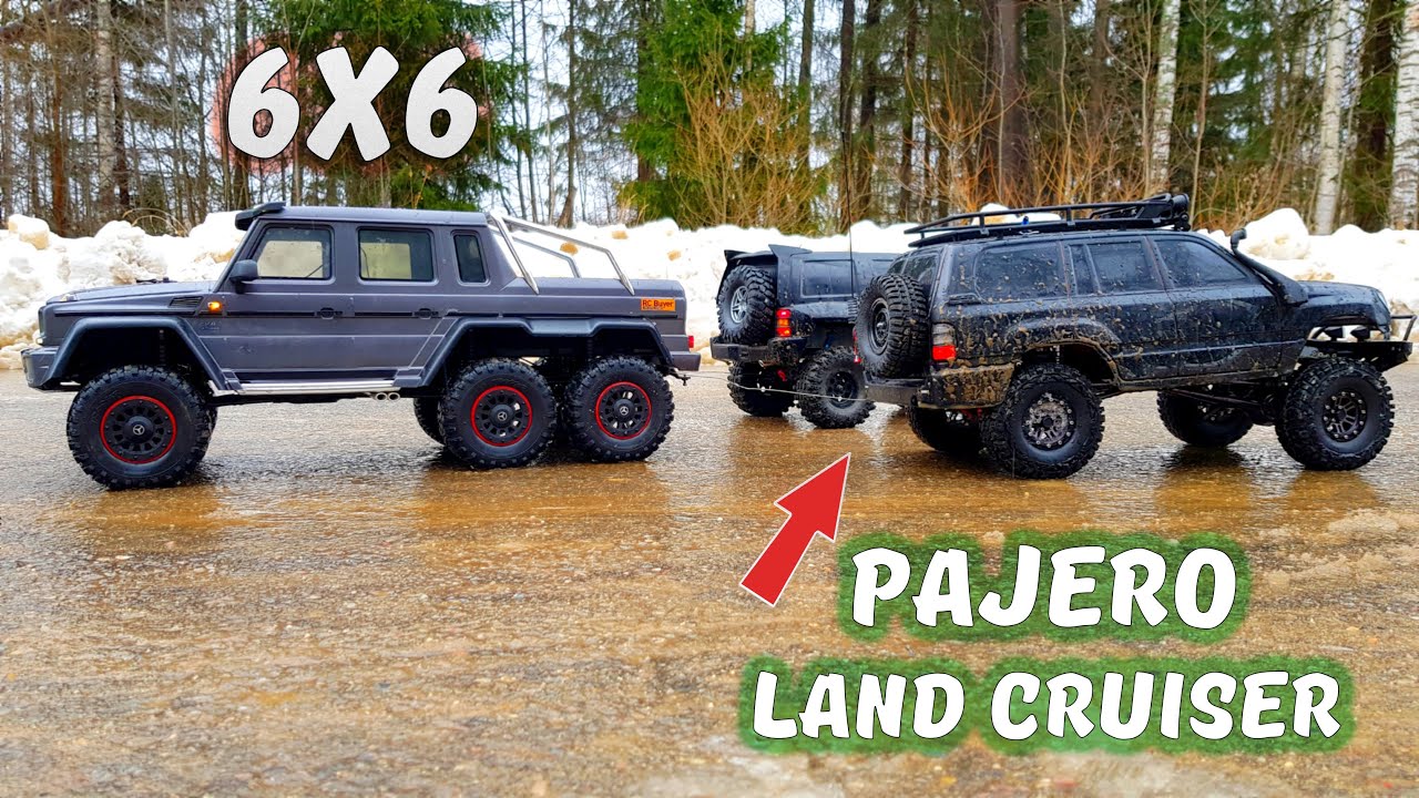 ГЕЛИК 6х6 наказал Mitsu Pajero + Land Cruiser 105 ... Вся мощь Traxxas TRX-6