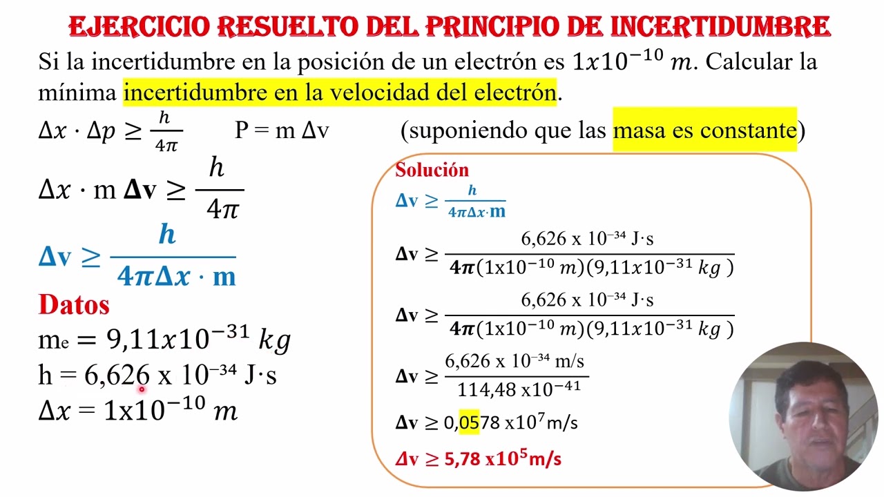 Ejercicio del Principio de INCERTIDUMBRE