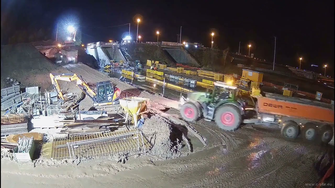 Timelapse plaatsing fietstunnels in Evergem