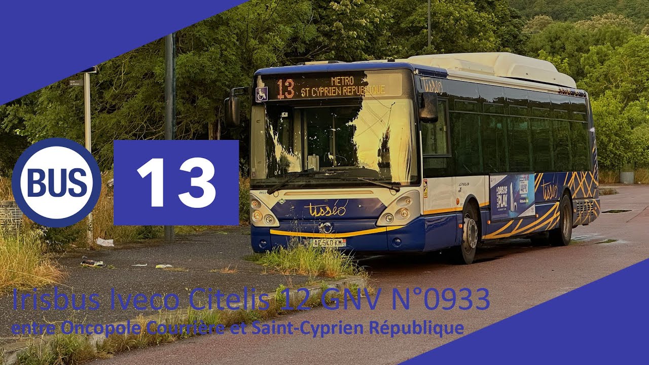 Tisséo - Ligne 13 Irisbus Iveco Citelis 12 GNV N°0933 entre Oncopole Courrière et Saint-Cyprien R.