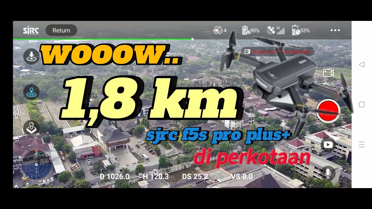 tes jarak drone sjrc f5s pro part 2