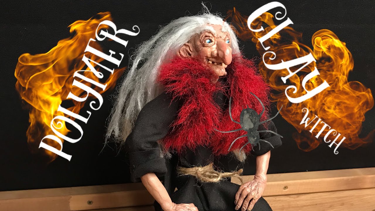 Polymer clay witch.D.I.Y/Баба яга из полимерной глины