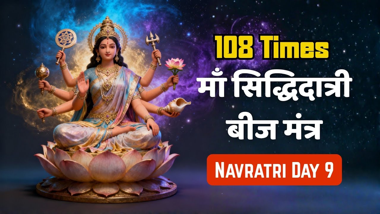 Maa Siddhidatri Beej Mantra 108 Times | Navratri Day 9 Chanting | Powerful Devi Mantra for Blessings