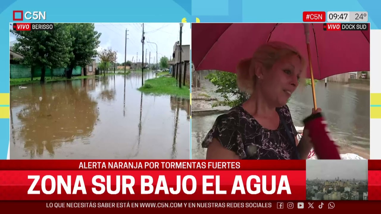 ZONA SUR BAJO EL AGUA EN MEDIO DE LAS FUERTES TORMENTAS