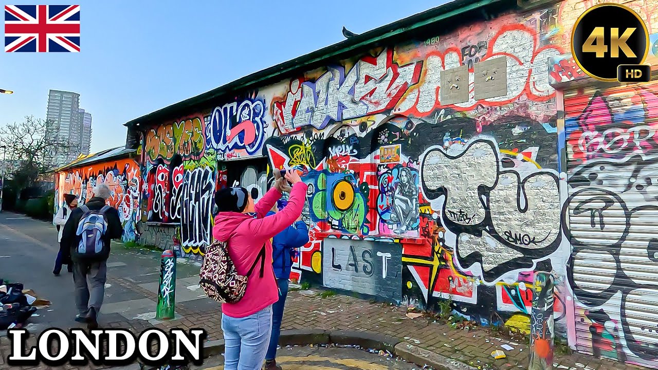 2025 LONDON | DISCOVER THE HEART OF EAST LONDON’S STREET ART IN BRICK LANE  |  WINTER WALK 4K HDR.❄️