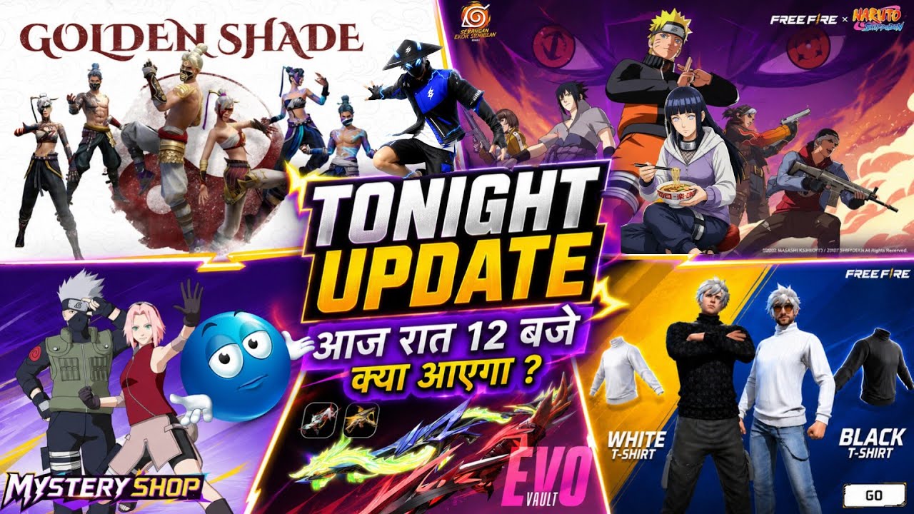 Golden Shade Bundle Return Date 🔥| Next Evo Vault Event Free Fire | OB55 Update | Free Fire X Naruto