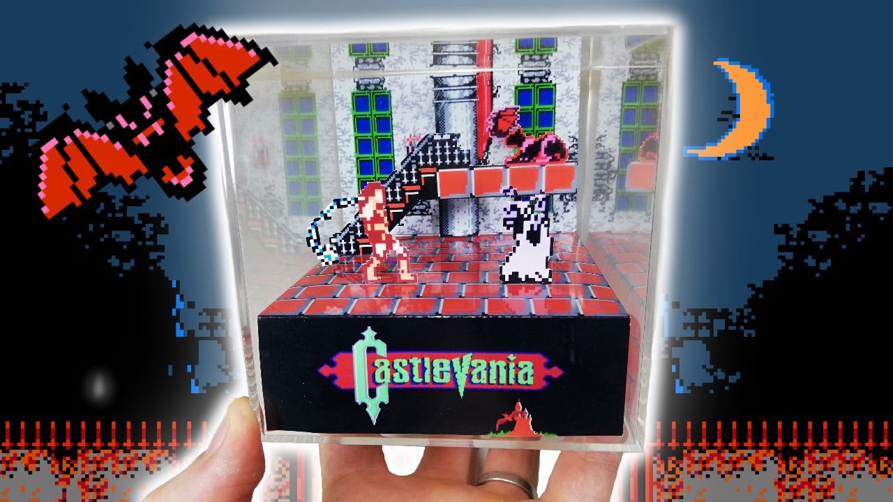Castlevania 3D Diorama Cube Retro Gaming Papercraft