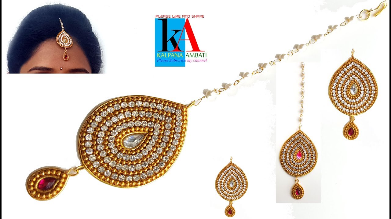 How to make maang tikka // wedding jewellery easy in 5 minutes // DIY  at home