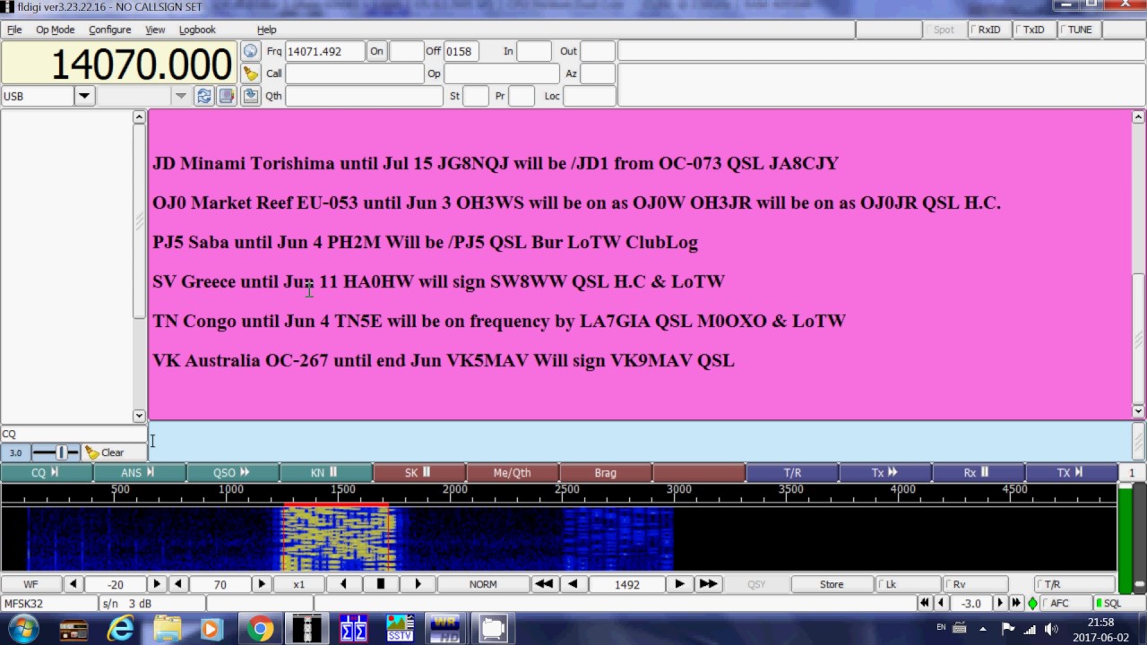 end part of Italian Broadcasting Corp Digital DX Italia bulletin MFSK32 WRMI 11580 Khz