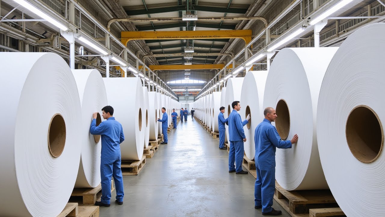 How Millions of Toilet Paper Rolls Are Made Daily in the Factory | 🧻Step by Step Process