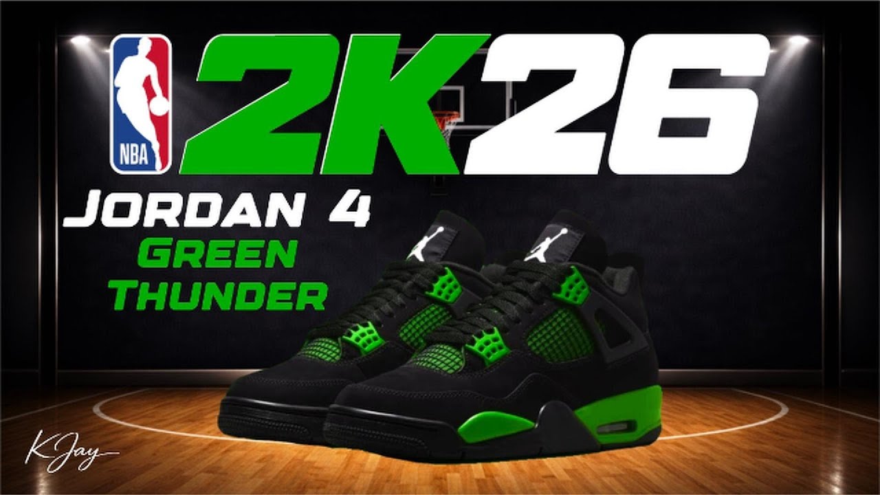 NBA 2K26 Shoe Creator - How to make Air Jordan Retro 4 'Green Thunder'