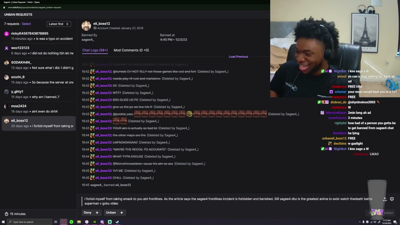 Sagee4 Does Unban Request
