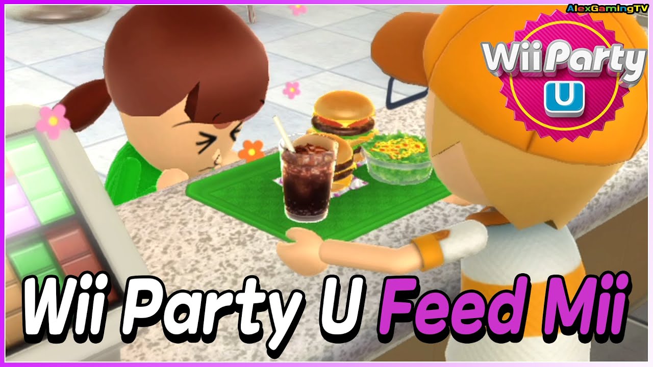 Wii Party U Feed Mii gameplay 😉🎵 (Play movies 71) Lucía vs Michael vs Oishi vs Nick 🎵 AlexGamingTV