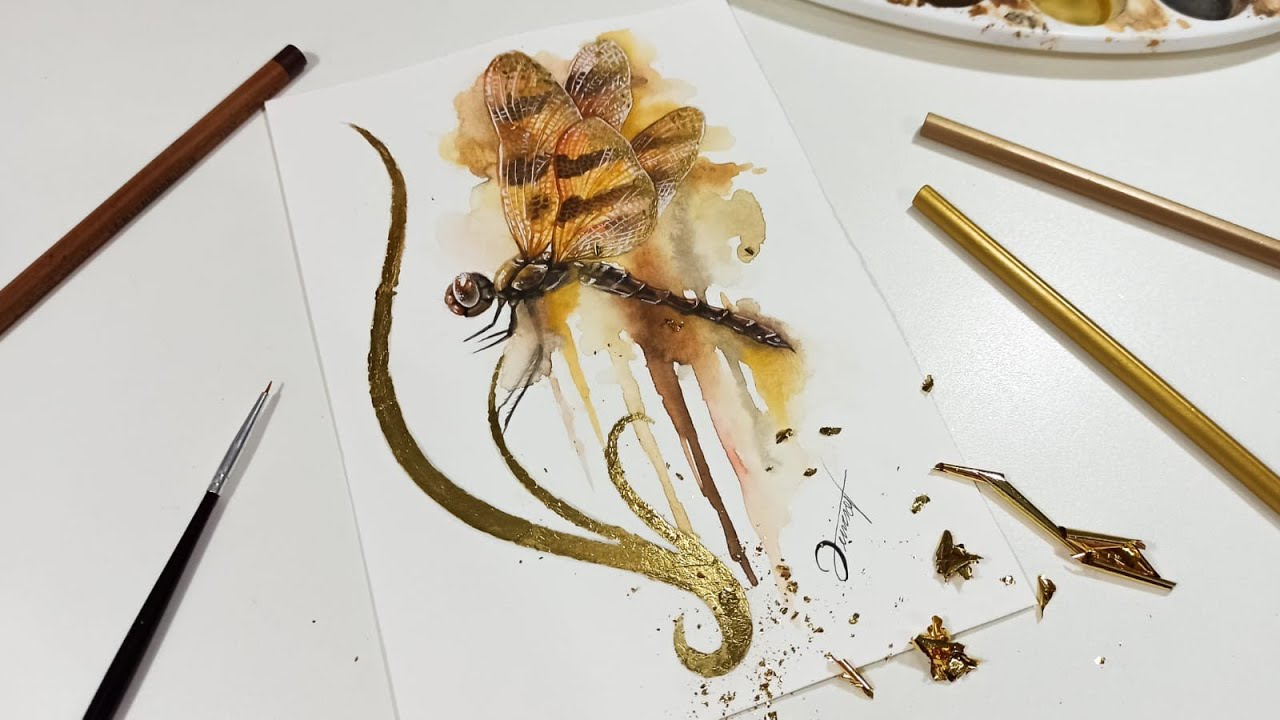 Speed Drawing -  DRAGONFLY【Aquarela /Watercolor Speedpaint】