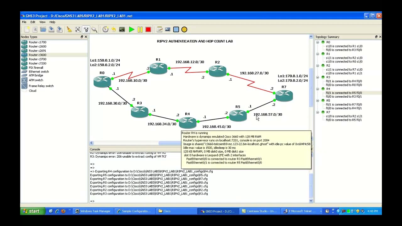 Cisco Networks Routing Information Protocol RIPv2 Lab 1 (The basics and Authentication)