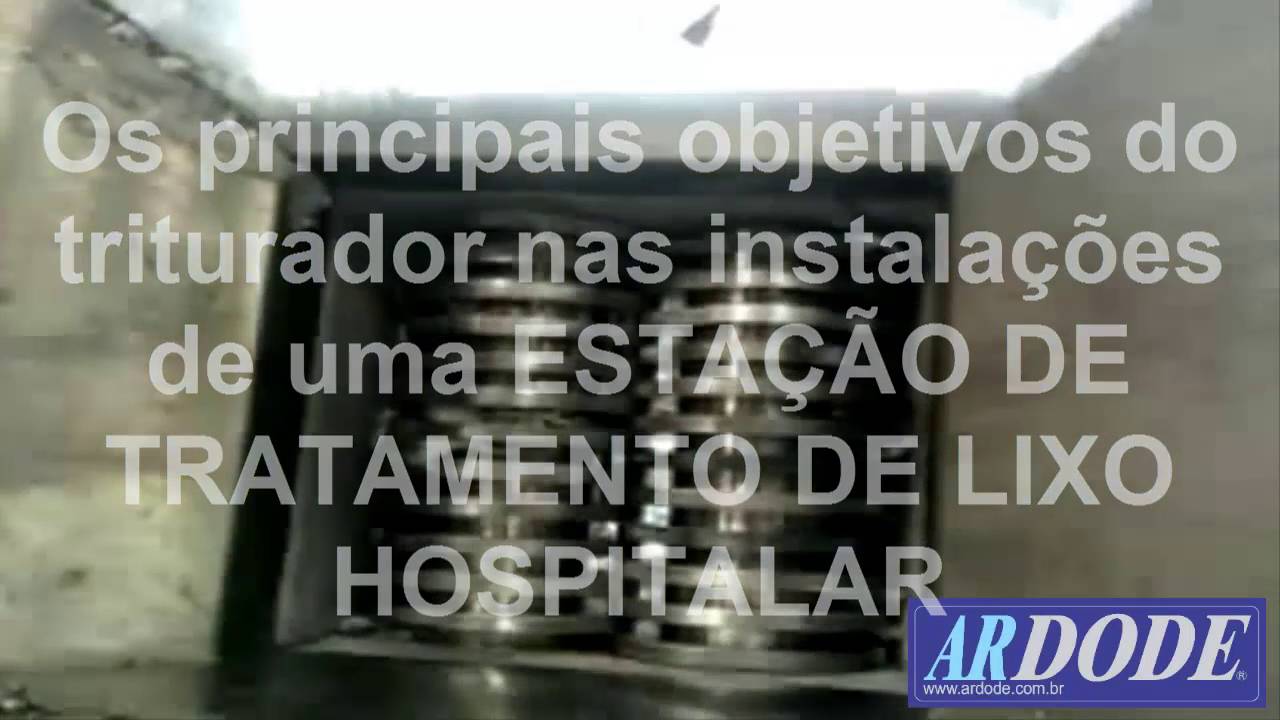 Triturador pequeno para perfurocortantes uso no tratamento de resíduos hospitalares