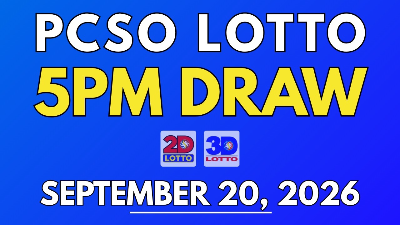 PCSO Lotto Result Today September 20, 2026 | 5PM LIVE Results
