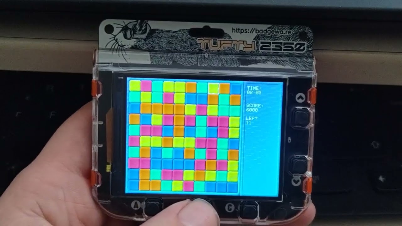Znax running on pimoroni tufty rp2350 badgeware