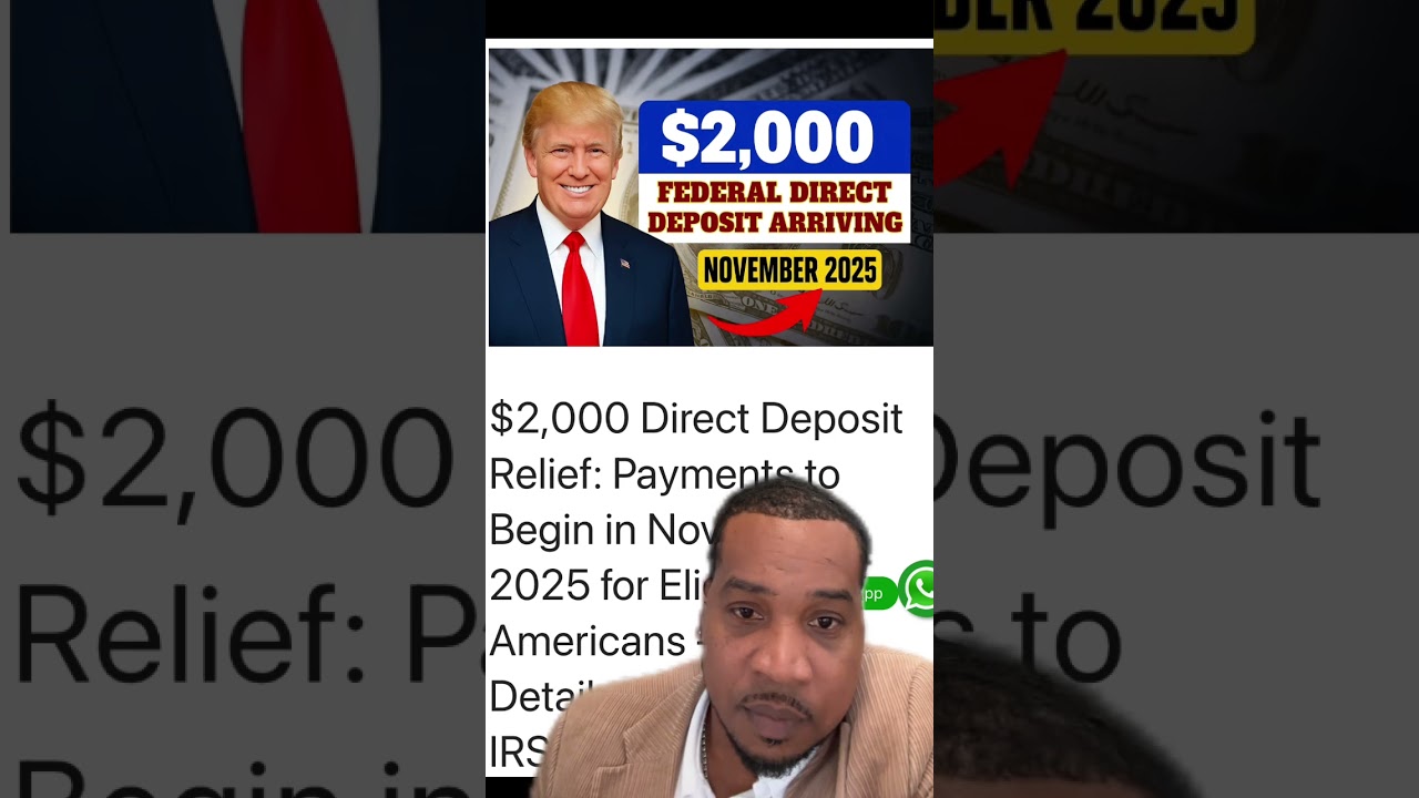 $2000 federal direct deposit arriving November 2025 #realestate ￼