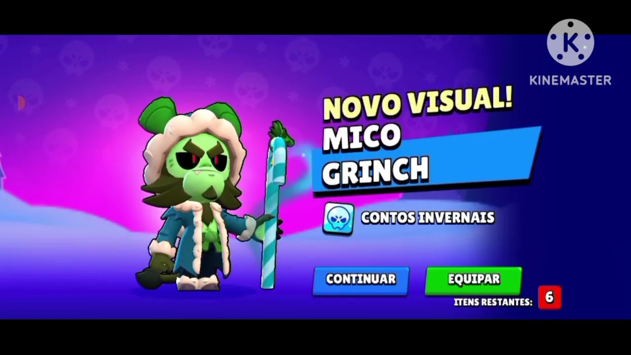 Novo visual do Mico Grinch no Brawl stars!!! 😱🤯 #brawlstars #supercell 