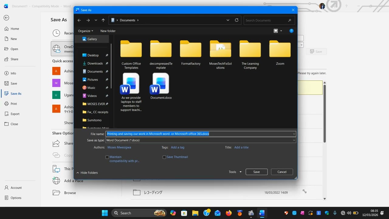 How to Save your work in Microsoft word #viralvideo #windows #computertips #microsoft