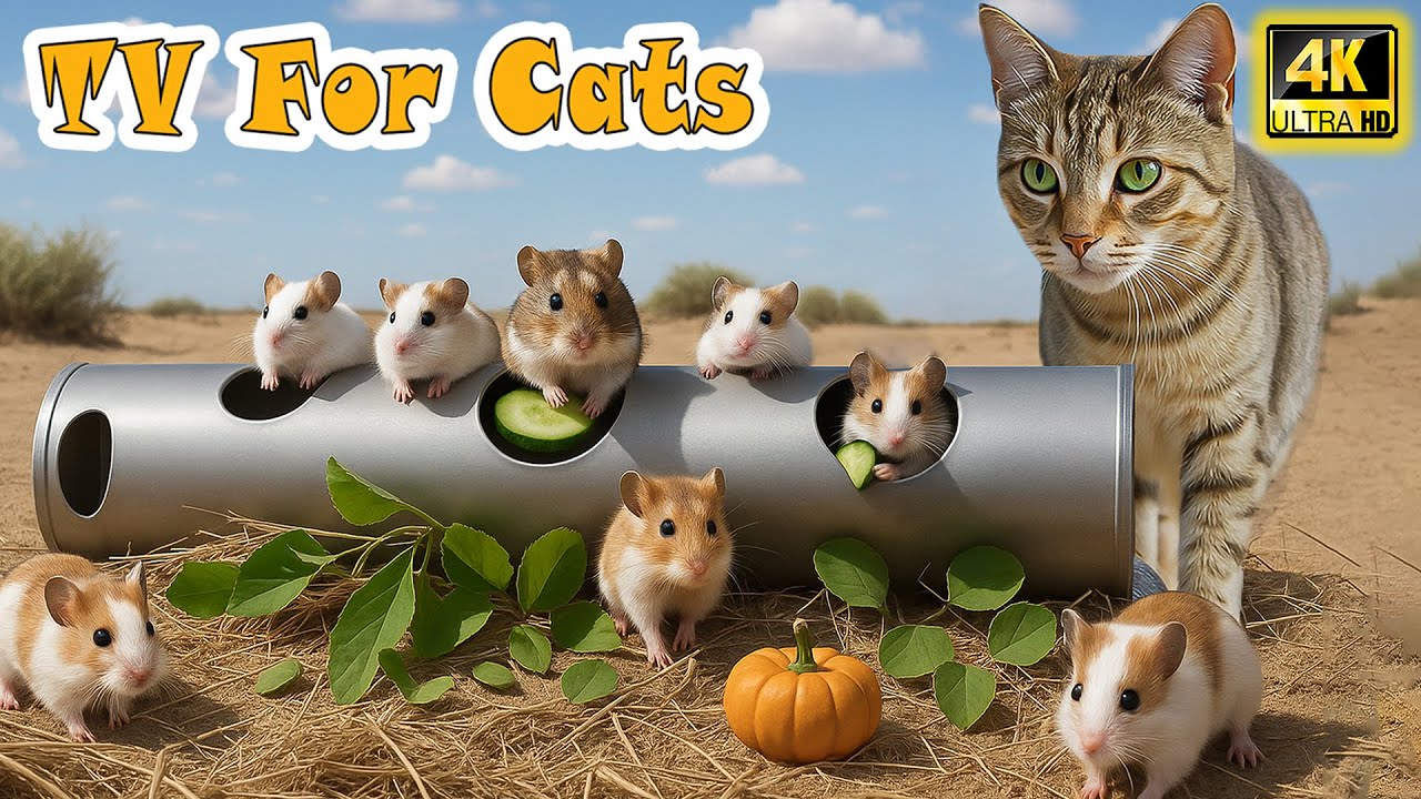 Cat TV for Bored Cats 📺 Relax Your Cat with This Fun Hide & Seek and Chase Mouse Video 🐭 4K CAT TV