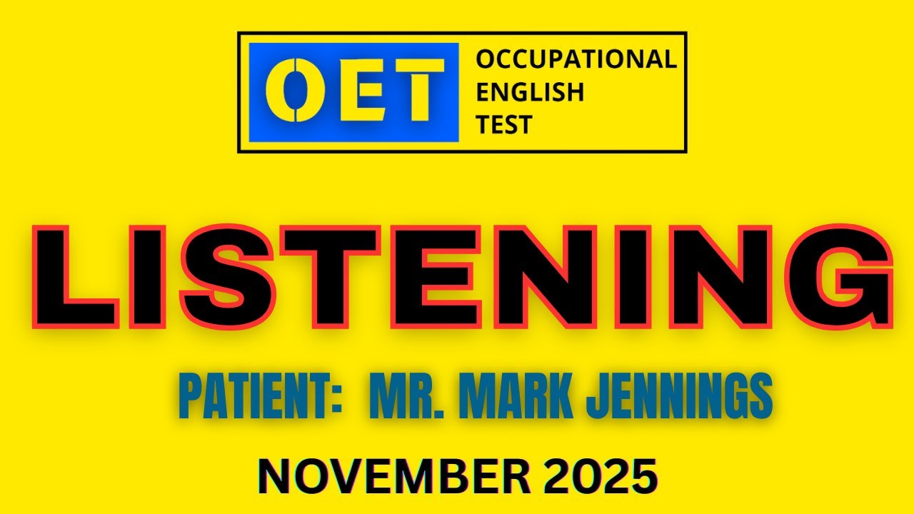 OET Listening Sample for Nurses | OET 2.0 Listening Practice 2025 | OET 2.0 Online Classroom