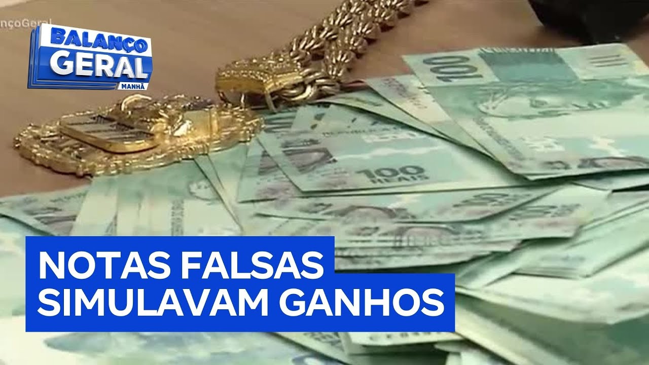 Presos influenciadores que usavam notas falsas para simular ganhos fáceis em jogos de azar