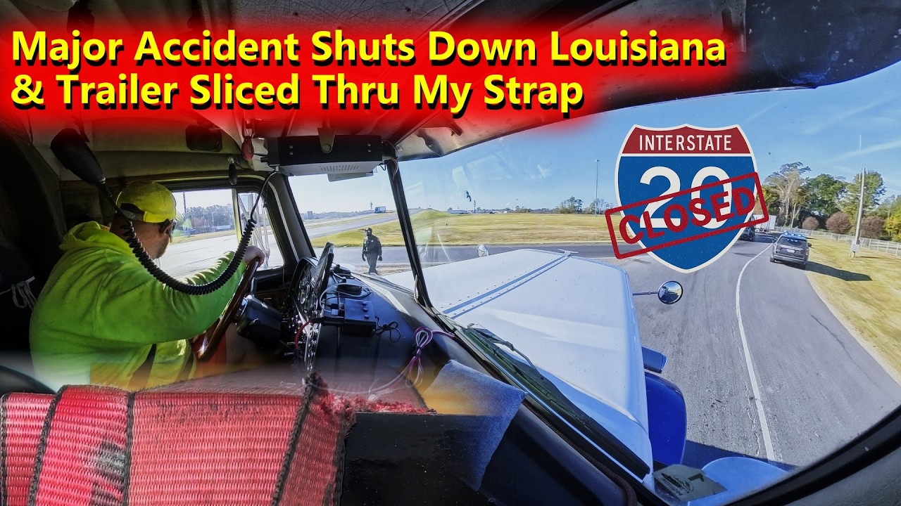 Hauling Trailers: Major Accident Closes I-20, Strap Gets Sliced Thru - Trucking from GA - TX