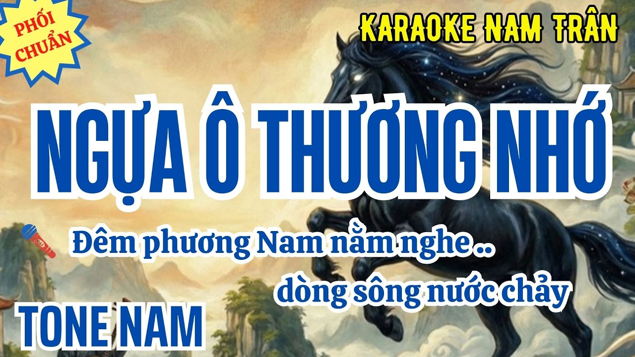 Karaoke Ngựa Ô Thương Nhớ Tone Nam | Nam Trân