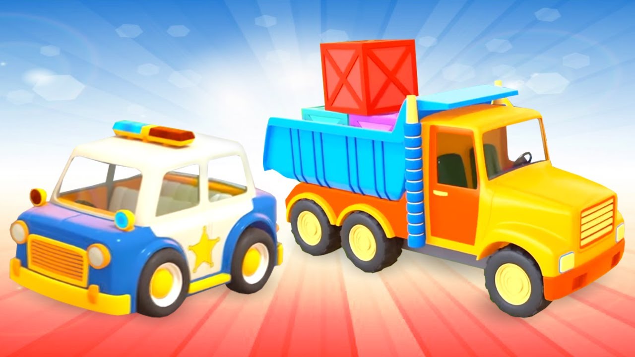 Cars & trucks for kids - Learn a Helper Cars song - Learning cartoons for small children.