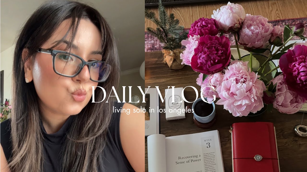 Ep 14: Living Solo in Los Angeles Diaries, flower pickup, skincare routine, cozy night in