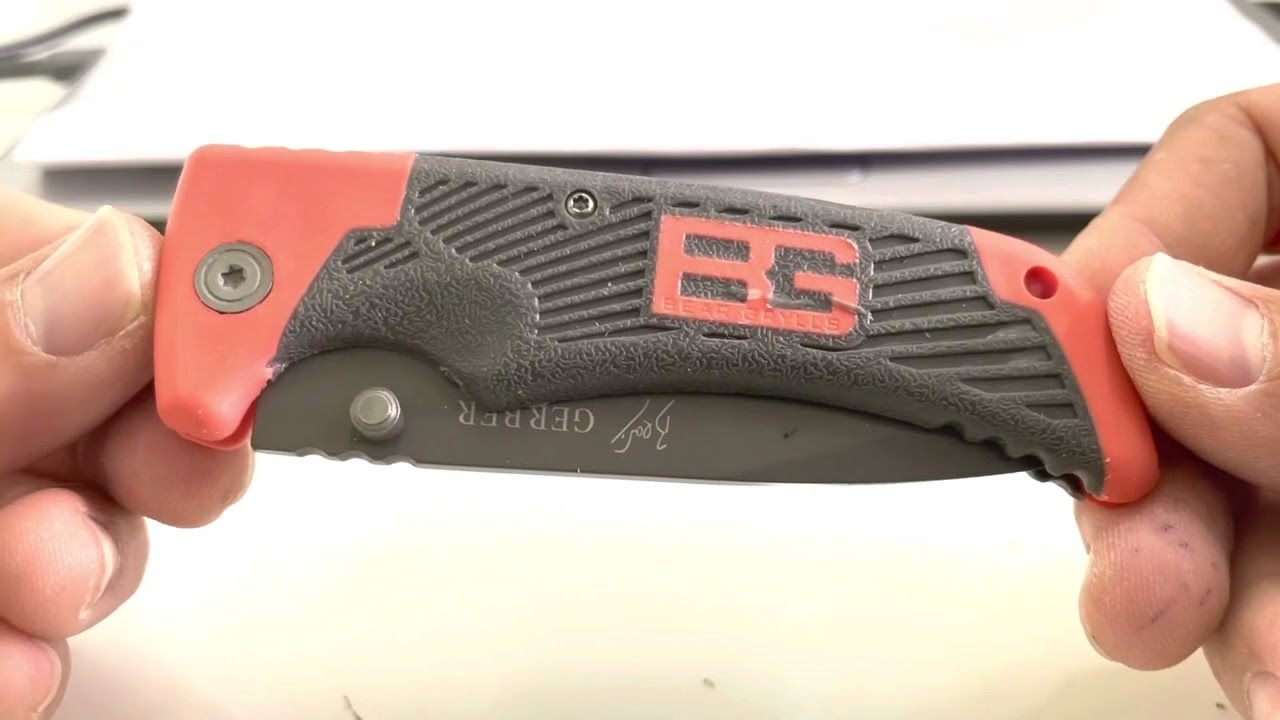 รีวิว มีดพับ Tactical เงาชีวิตรอดในป่า ของ Gerber Bear Grylls รุ่นด้ามพลาสติกหุ้มยาง