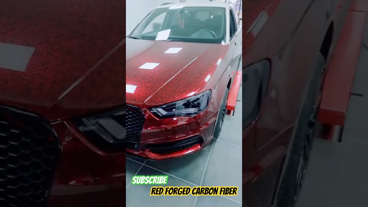 Red Forged Carbon Fiber Audi #wrap #carwrap #carwrapping #vinylwrap #wrappingcars