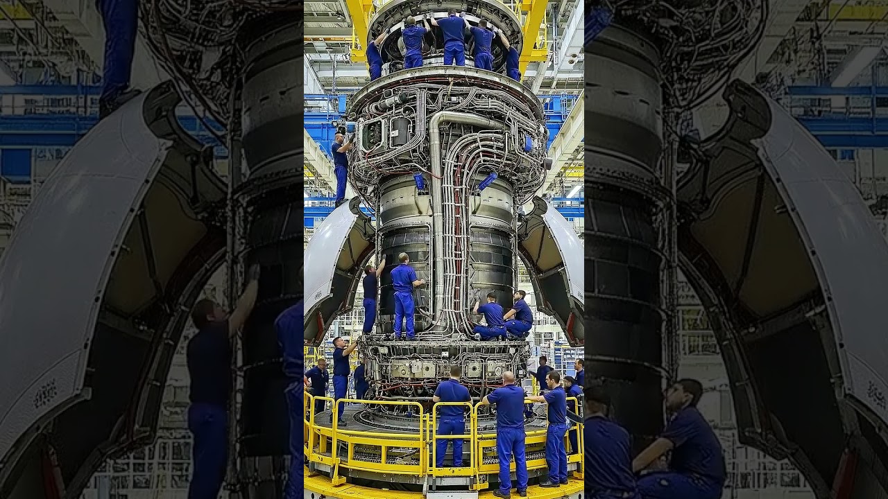 Engineers Climb the Engine Like a Building
