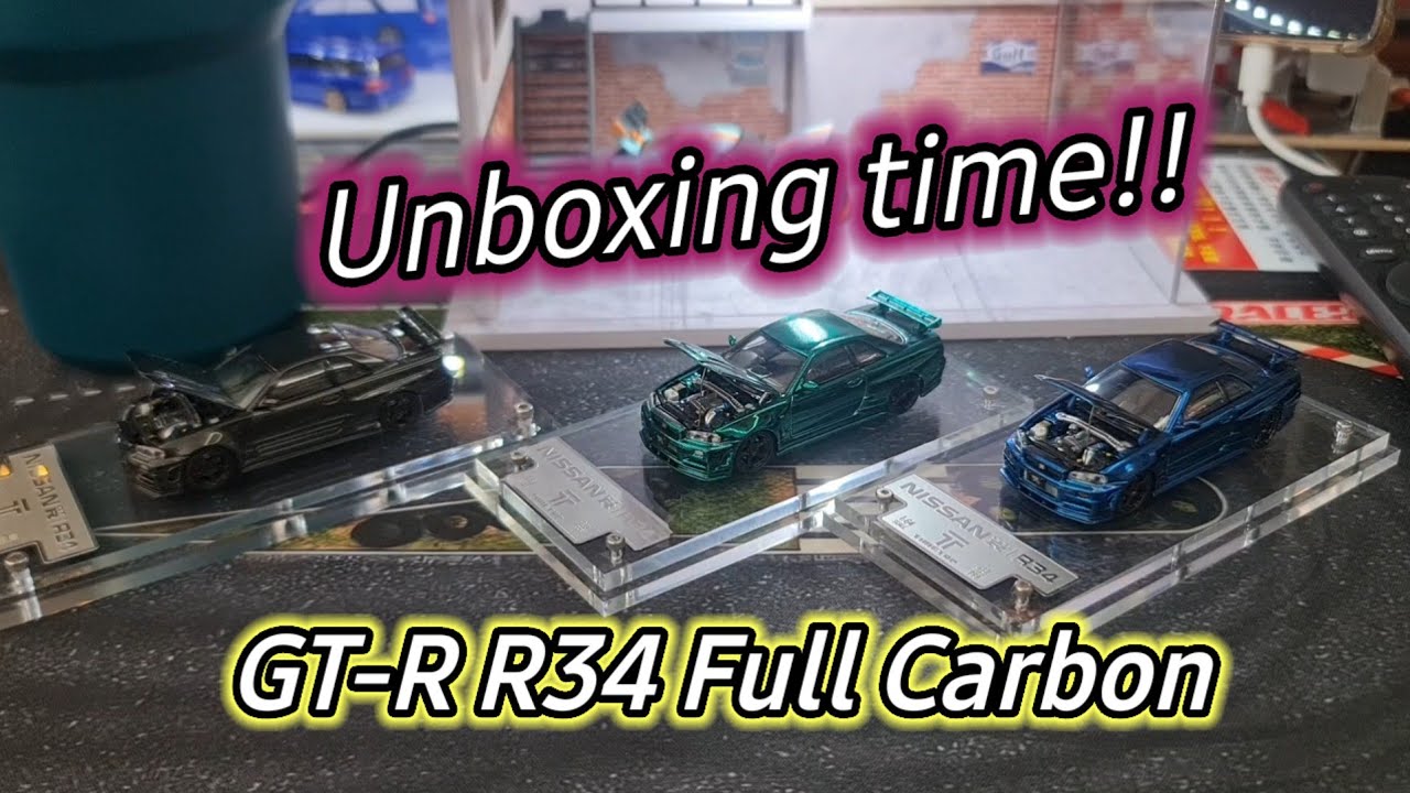 Unboxing time !! แกะกล่อง Nissan Skyline GT-R R34 Z-tune Full Carbon ทั้งสามสี จาก FH 