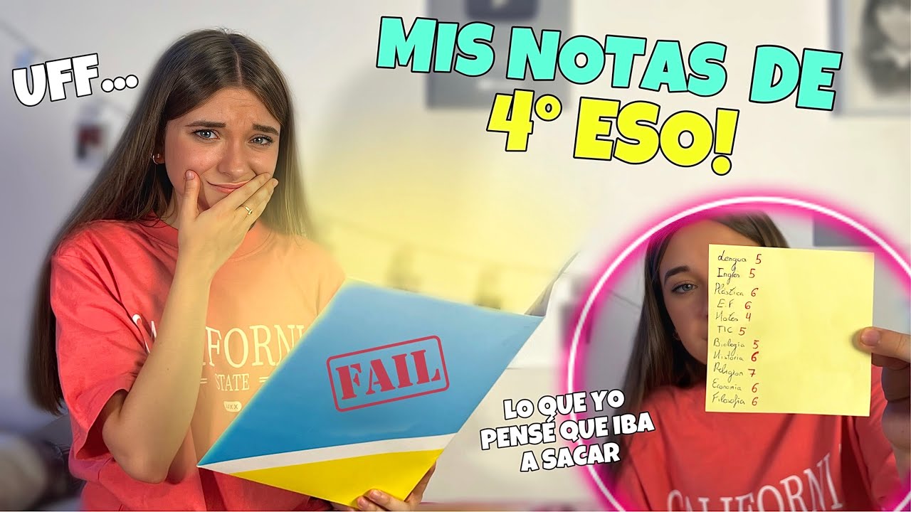 REACCIONANDO a mis NOTAS FINALES del INSTITUTO 😲 4º DE ESO ✨