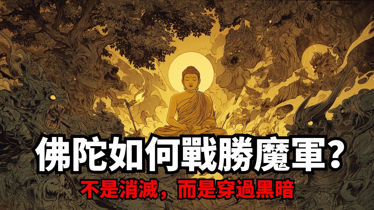 佛陀在菩提樹下，是如何戰勝魔軍的？一個故事，讓你秒懂：真正的修行，不是“消滅”黑暗，而是“穿過”黑暗 | 黑暗禪定 | 修行黑夜 | 禪修黑夜 | 鬼境 | 潛意識投射