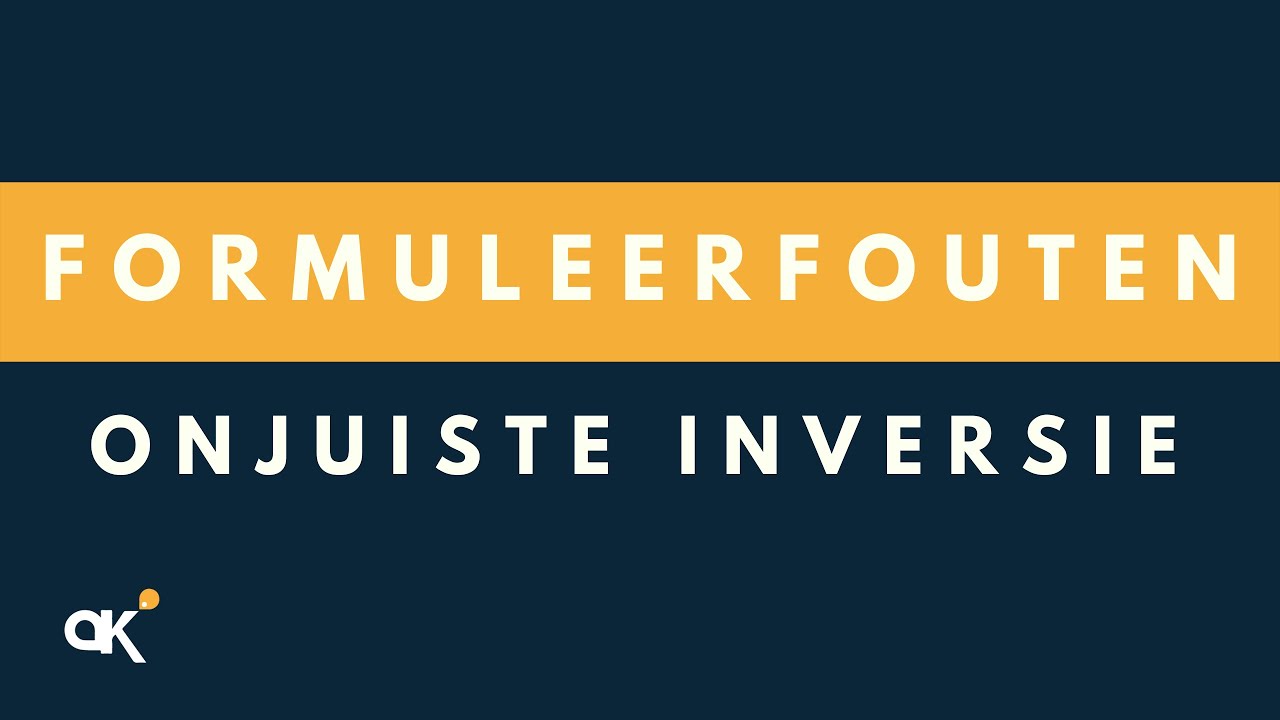 Formuleerfouten: Onjuiste Inversie