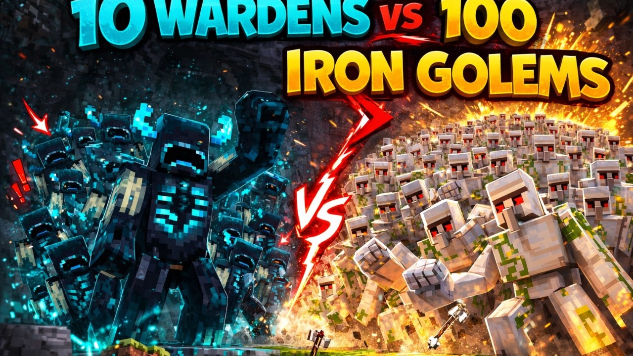 10 Wardens vs 100 Iron Golems – Who Will Win?