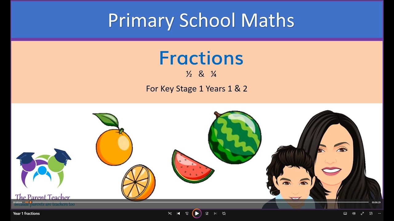 Fractions For Key Stage 1 Years 1 and 2   halves and quarters