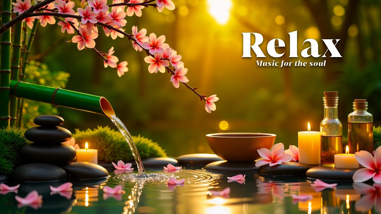 Успокаивающая музыка для сна 🌿 Звуки бамбуковой воды, целебная фортепианная музыка, музыка для глуб