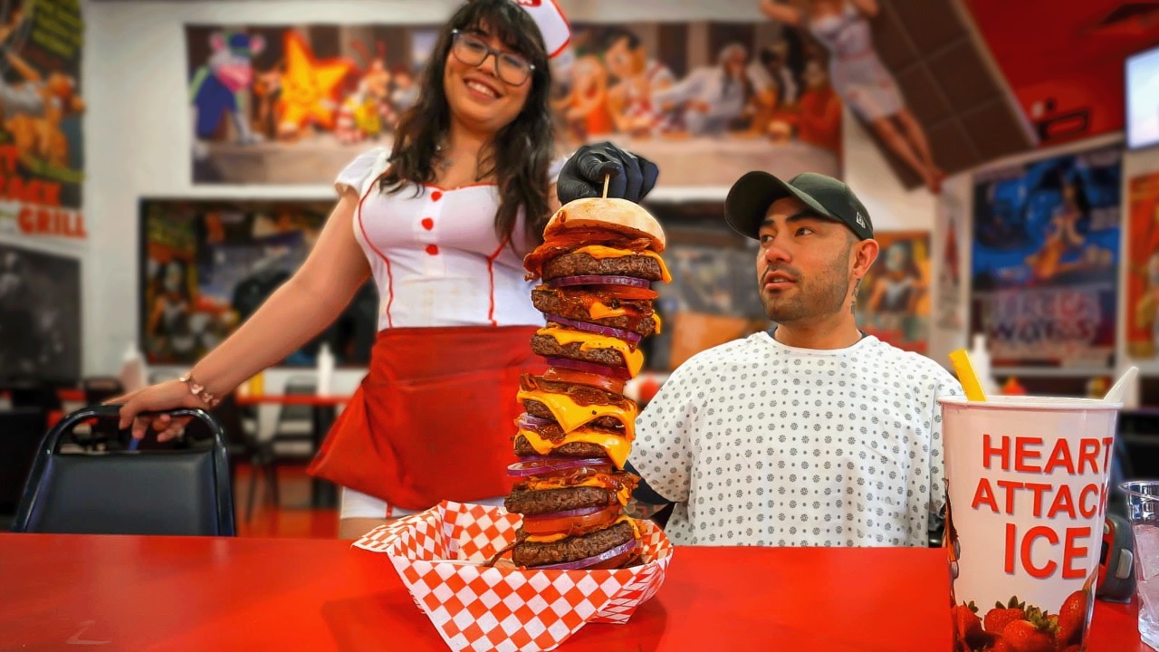 I Get SPANKED If I Don't Eat This 20,000 Calorie "Octuple Bypass" Burger!
