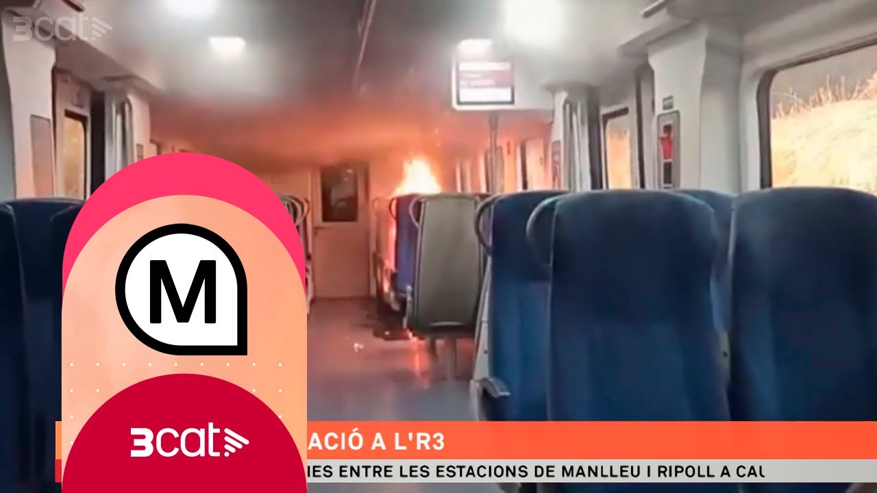 S'incendia un tren de l'R3 per una avaria de la catenària - Els matins