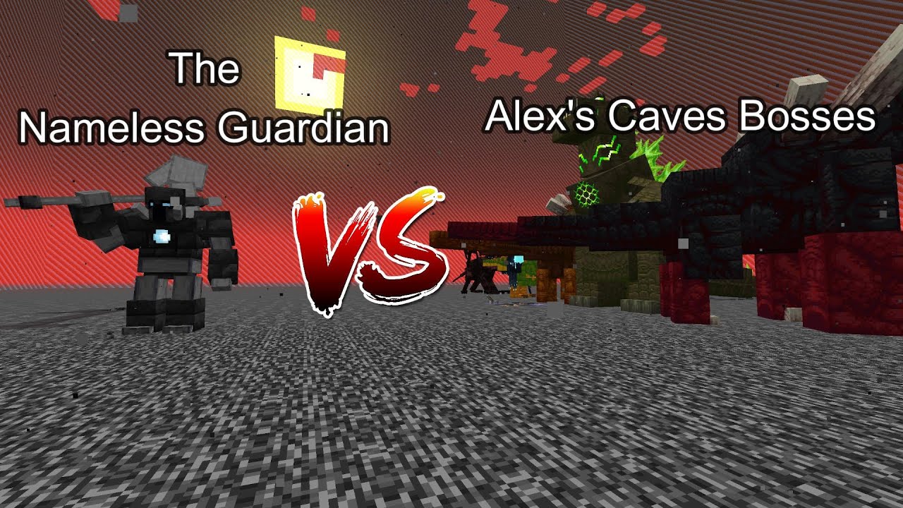 The Nameless Guardian vs Alex's Caves Bosses  Minecraft  Mob Battle